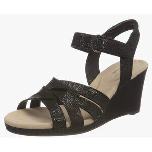 Elegant Black Wedge Sandals